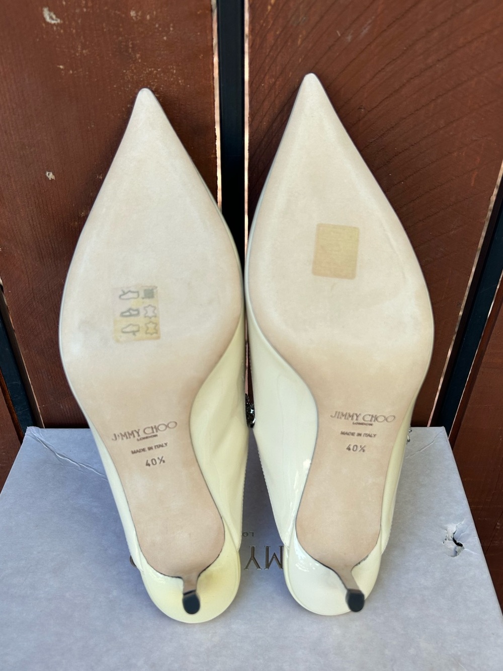 Jimmy Choo Bing 65 Off White Patent Leather 40.5EU NIB - Picture 10 of 14